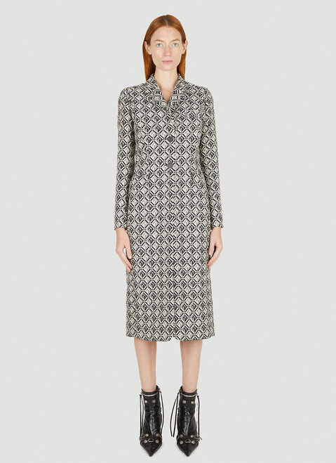 Marine Serre Moon Diamond Tailored Coat Black mrs0254008