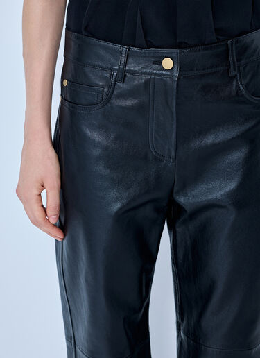 LN-CC® - Max Mara: Leather Straight-Leg Trousers - Black Max Mara Leather Straight-Leg Trousers Black max0265216