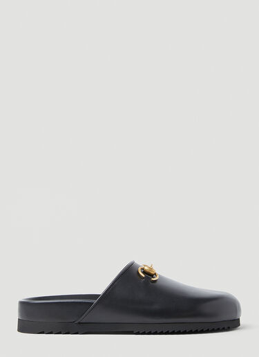 Gucci Horsebit Leather Slippers Black guc0253102