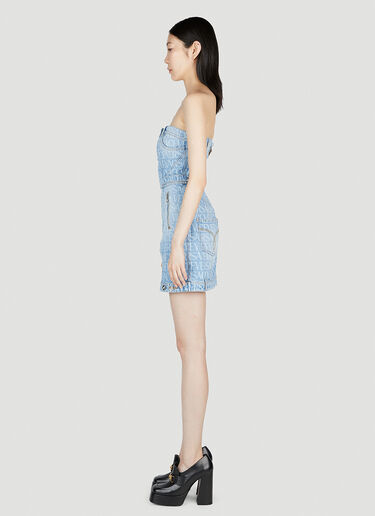 Versace Denim Jacquard Dress Blue vrs0253007