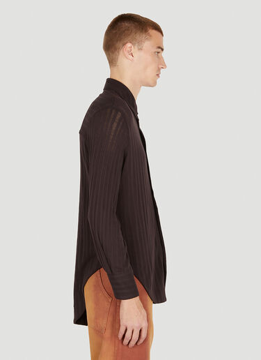 Eckhaus Latta シュランク ボタンダウンシャツ ブラウン eck0151004