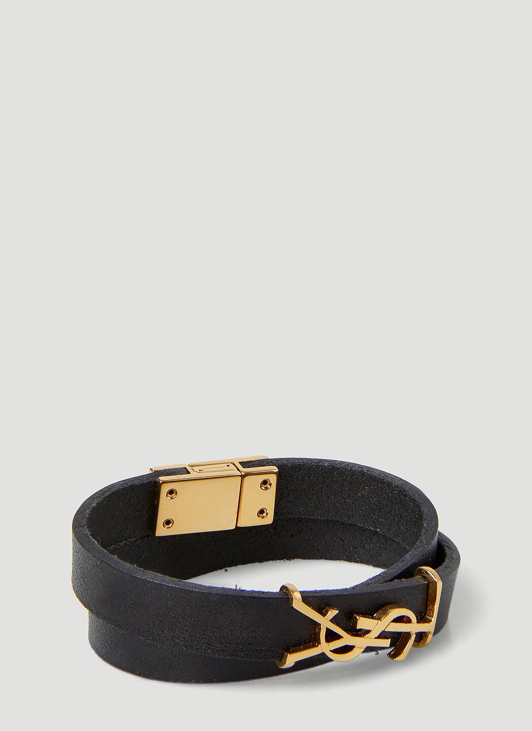 Saint Laurent Opyum Double Wrap Bracelet in Black LN CC