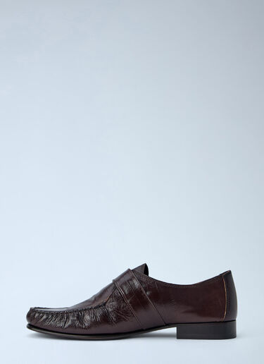 Marni Buckle Detail Leather Loafers Brown mni0166009