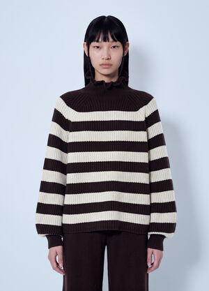 Max Mara Ribbed Stripe Knit Sweater Brown max0266040