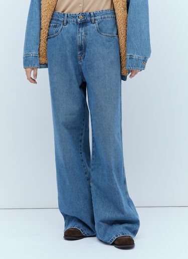 Miu Miu Logo Embroidery Jeans Light Blue miu0254023