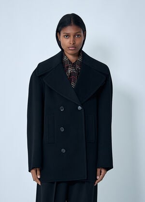 Saint Laurent Tailored Wool Coat Black sla0261036