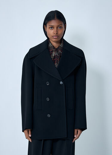 Saint Laurent Tailored Wool Coat Black sla0261036