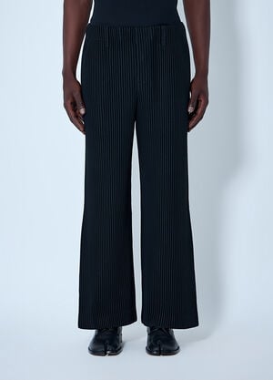 Homme Plissé Issey Miyake Pinstripe Tailored Trousers Black hmp0164003