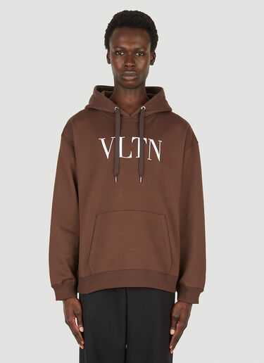 Valentino VLTN Logo Hooded Sweatshirt Brown val0149016