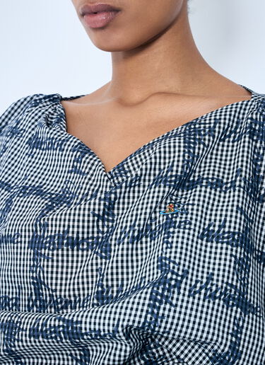 Vivienne Westwood Gingham Heart Top Blue vvw0259032