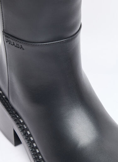 Prada Leather Knee-High Boots Black pra0258060
