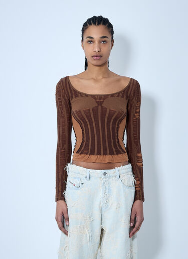 Diesel M-Calai Knit Top Brown dsl0260008