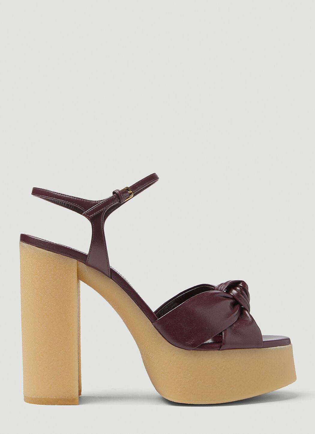 Saint Laurent Bianca Platform Heels in Burgundy LN CC