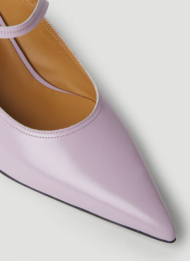 LN-CC® - Reike Nen: Pointed Mary Jane Kitten Heel Mules - Lilac Reike Nen Pointed Mary Jane Kitten Heel Mules Lilac rkn0251001