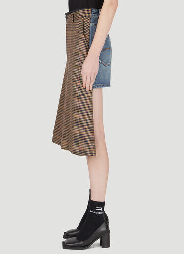 Balenciaga 平摆箱型褶高低裙 棕 bal0246059