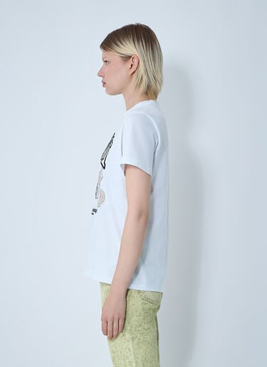 GANNI Logo Motif T-Shirt White gan0261002