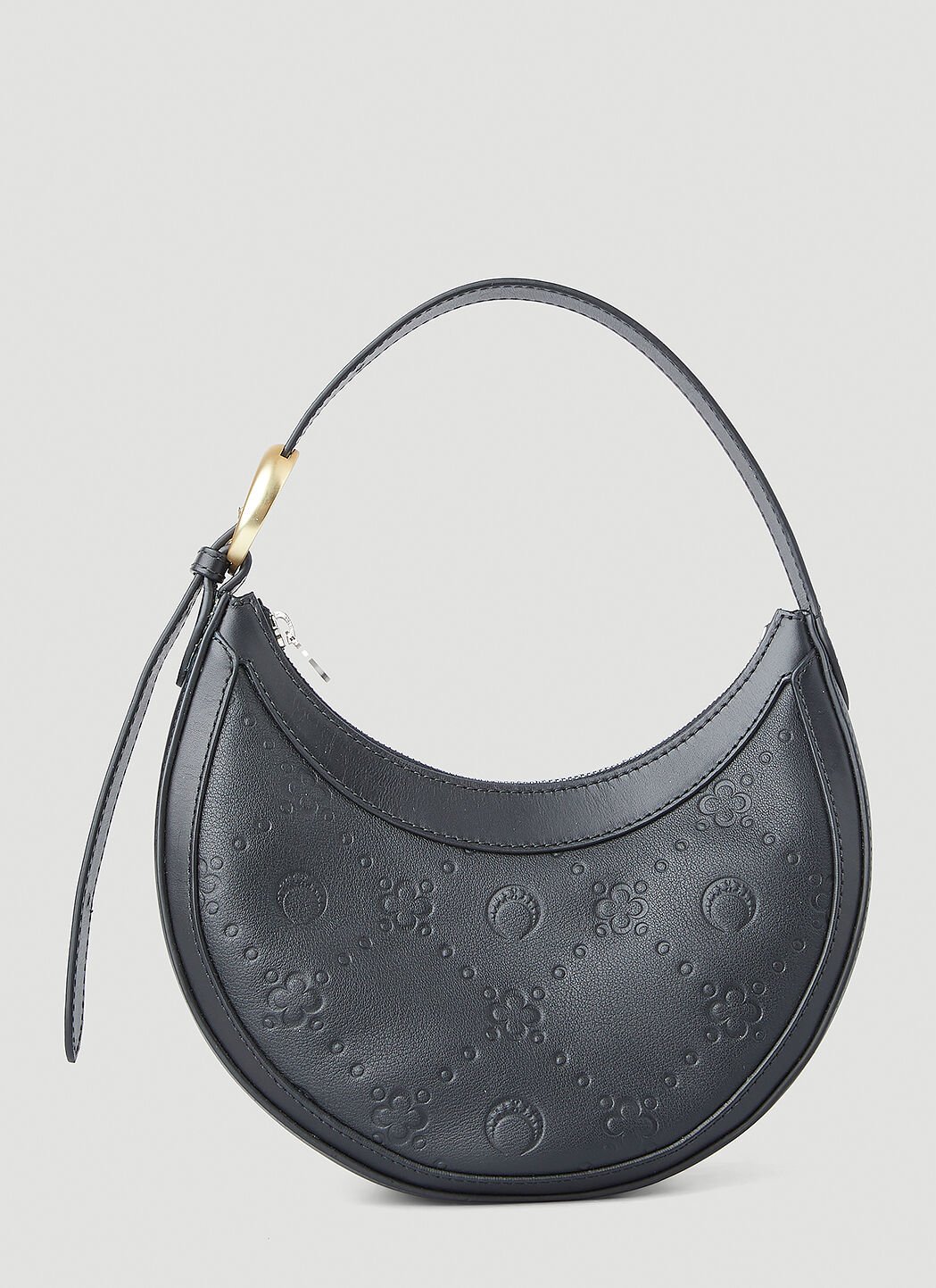 Embossed monogram logo shoulder zip bag cheap