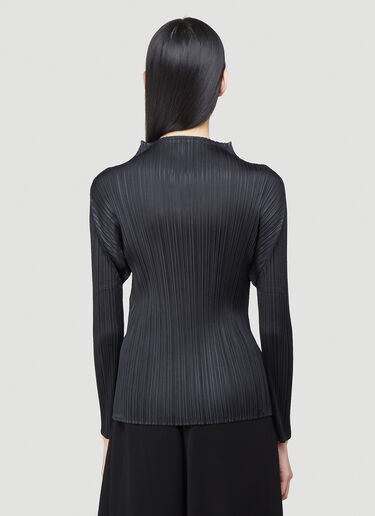 Pleats Please Issey Miyake Basics Long-Sleeved Top Black plp0240004