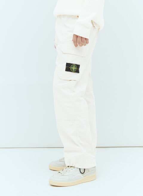 Stone Island Twill Cargo Pants Cream sto0154068