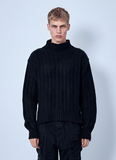 LN-CC® - Rick Owens: Turtle Sweater - Black Rick Owens Turtle Sweater Black ric0166008