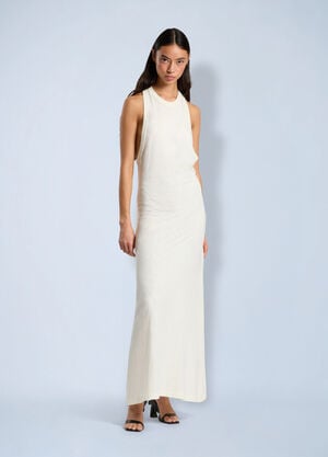 Palm Angels Curved Logo Essential Dress White pma0266225