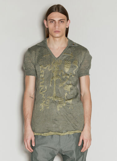 Vivienne Westwood 케이브맨 니트 폴로 탑  그레이 vvw0156008