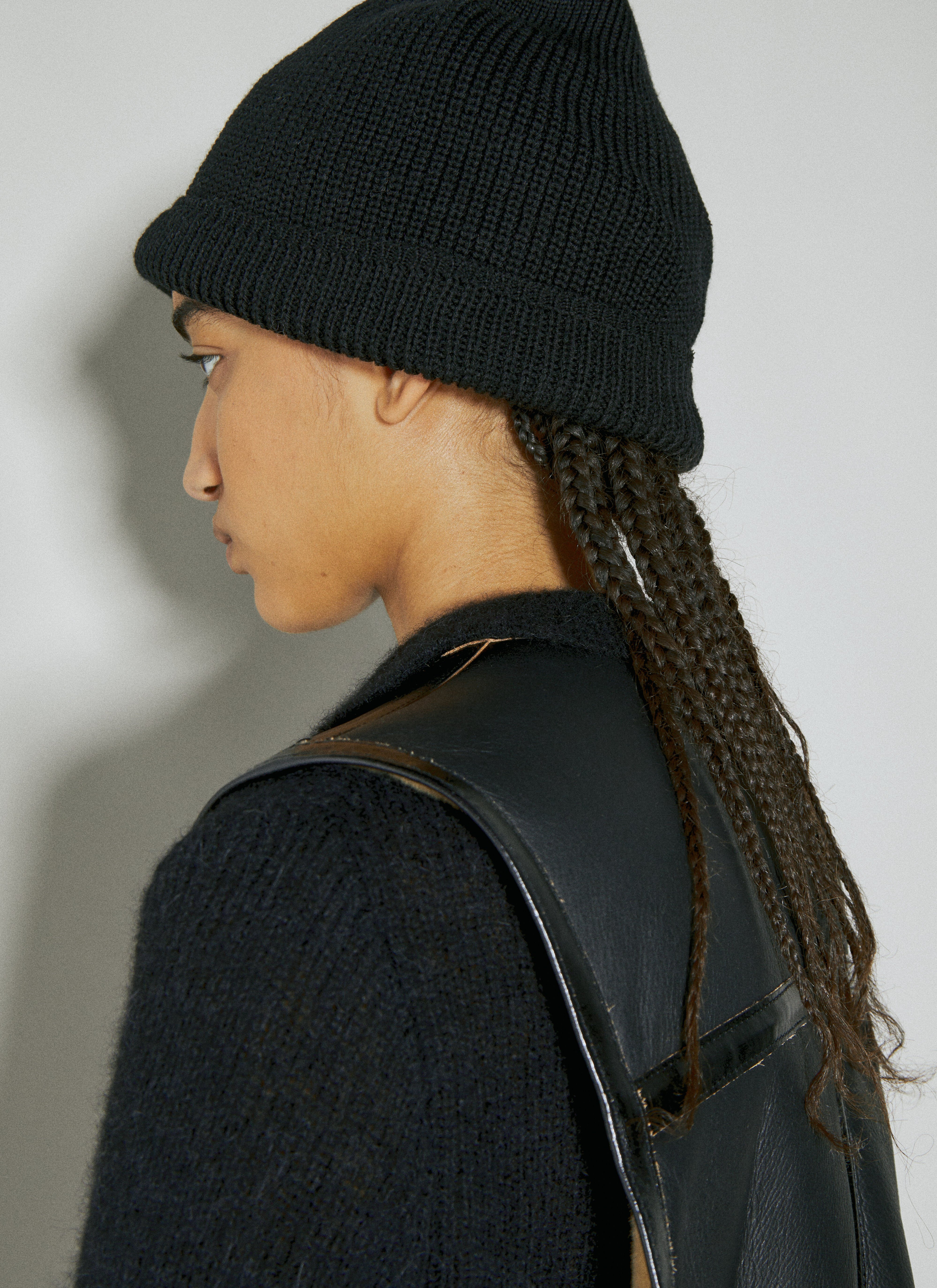 Our Legacy Women's' Wool Knit Beanie Hat in Black | LN-CC®