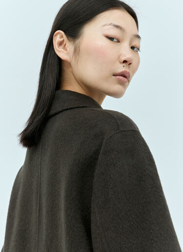 Acne Studios Single-Breasted Wool Coat Grey acn0255008