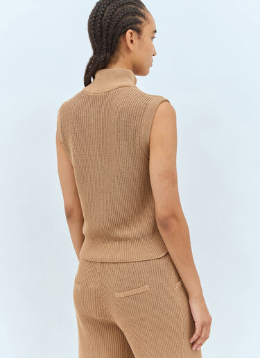 Aries Knit Zip-Up Vest Aya Muse Aries Knit Zip-Up Vest Brown aym0257006