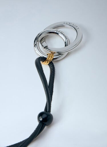 Lemaire Black Stripes Pendulum Bag Charm Gold lem0164028