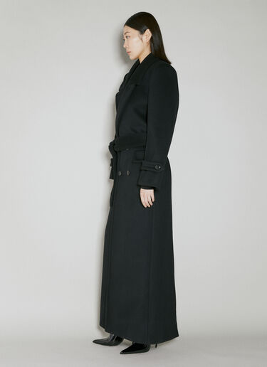Saint Laurent 울 더블 브레스티드 롱 코트  블랙 sla0253175