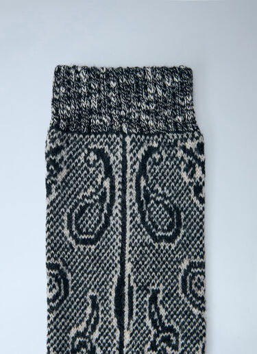 LN-CC® - Dries Van Noten: Paisley Knit Socks - Black Dries Van Noten Paisley Knit Socks Black dvn0265014
