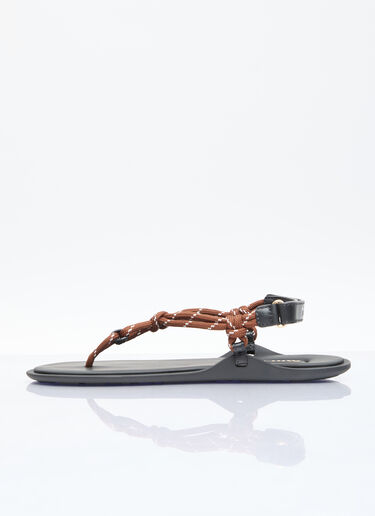 Miu Miu Riviere Cord And Leather Sandals Brown miu0256048