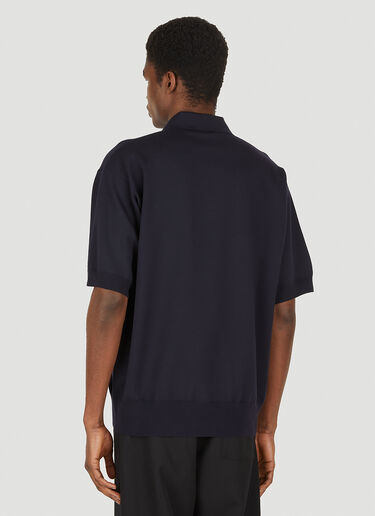 Prada Embroidered Logo Polo Shirt Blue pra0149118