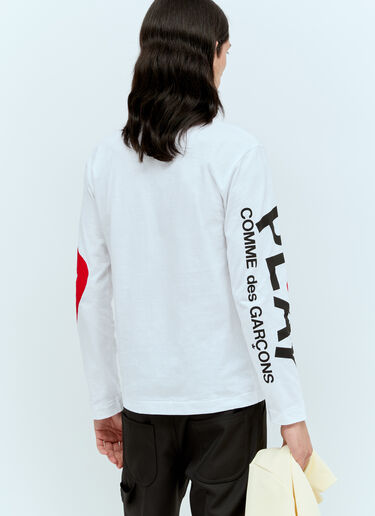Comme Des Garçons PLAY 袖子徽标印花 T 恤 白色 cpl0356007