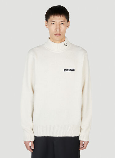 Raf Simons x Fred Perry ハイネックセーター ホワイト rsf0152005