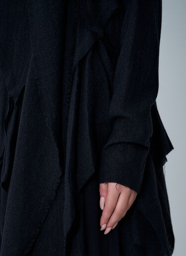 Gauzed Frilled Blouse Yohji Yamamoto Gauzed Frilled Blouse Black yoy0262020