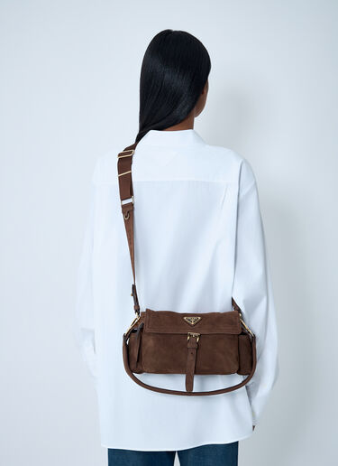 Suede Explore Crossbody Bag Prada Suede Explore Crossbody Bag Brown pra0262109