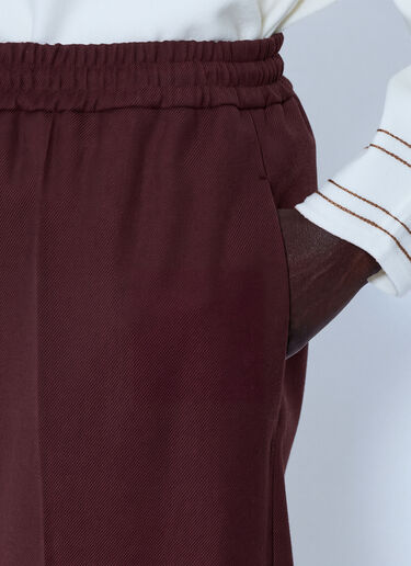 LN-CC® - Max Mara: Wide-Leg Drawstring Trousers - Burgundy Max Mara Wide-Leg Drawstring Trousers Burgundy max0266219