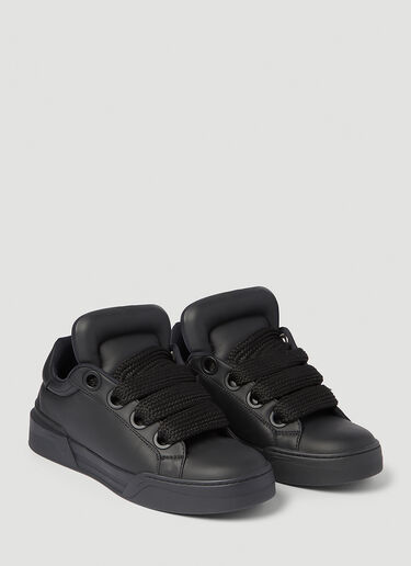 Dolce & Gabbana Nappa Leather Mega Skate Sneakers Black dol0154009