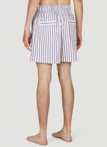 Tekla Lido Stripe Sleep Shorts Purple tek0353019