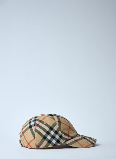 Burberry Check Baseball Cap Beige bur0159028