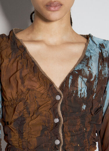 Vivienne Westwood Shrunken Ruched Cardigan Brown vvw0253002