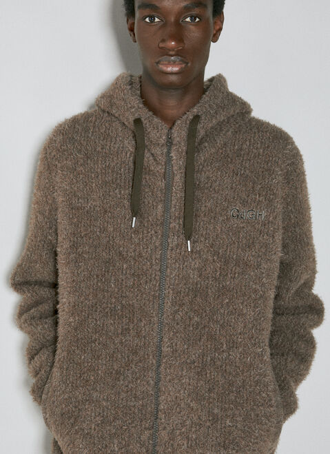 Comme des Garçons Homme x New Balance Fluffy Knit Hooded Zip-Up Sweatshirt White cgn0154002