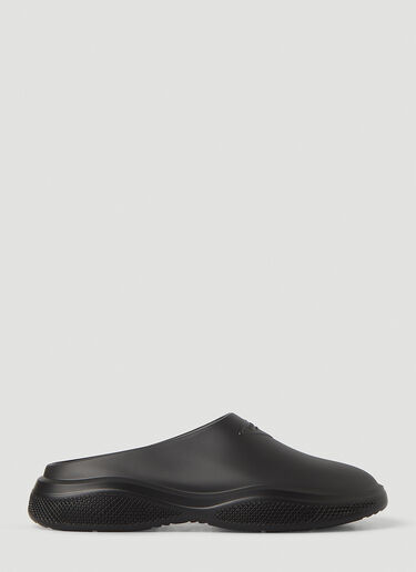 Prada Logo Embossed Foam Mules Black pra0149039