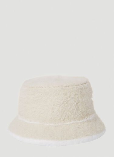 Jacquemus Le Bob Neve Fluffy Bucket Hat Cream jac0350002