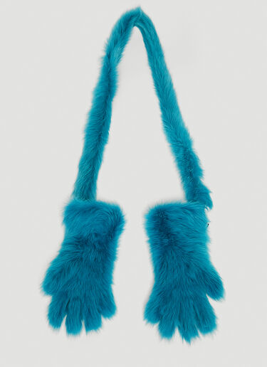 Bottega Veneta Toscana Shearling Gloves Blue bov0246056