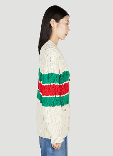 Gucci 织带条纹开衫 乳白色 guc0253057