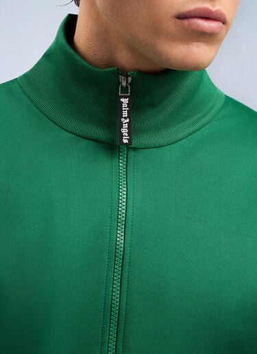LN-CC® - Palm Angels: Curved Logo Track Jacket - Green Palm Angels Curved Logo Track Jacket Green pma0164098