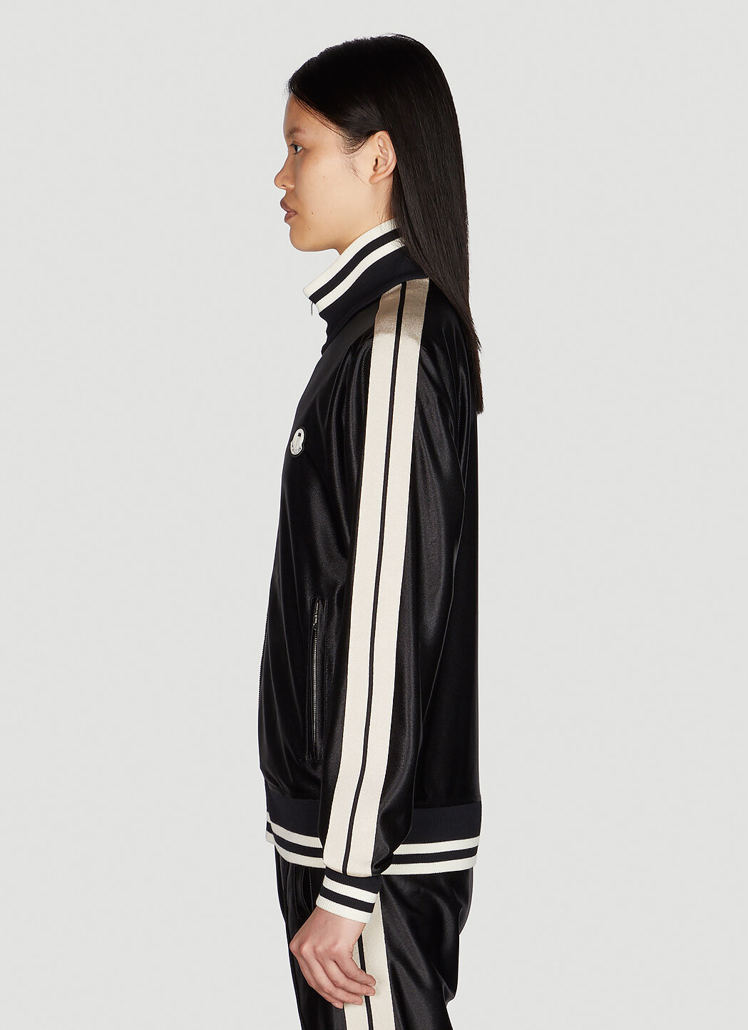 8 Moncler Palm Angels シャイニージップ トラックジャケット の ブラック | LN-CC®
